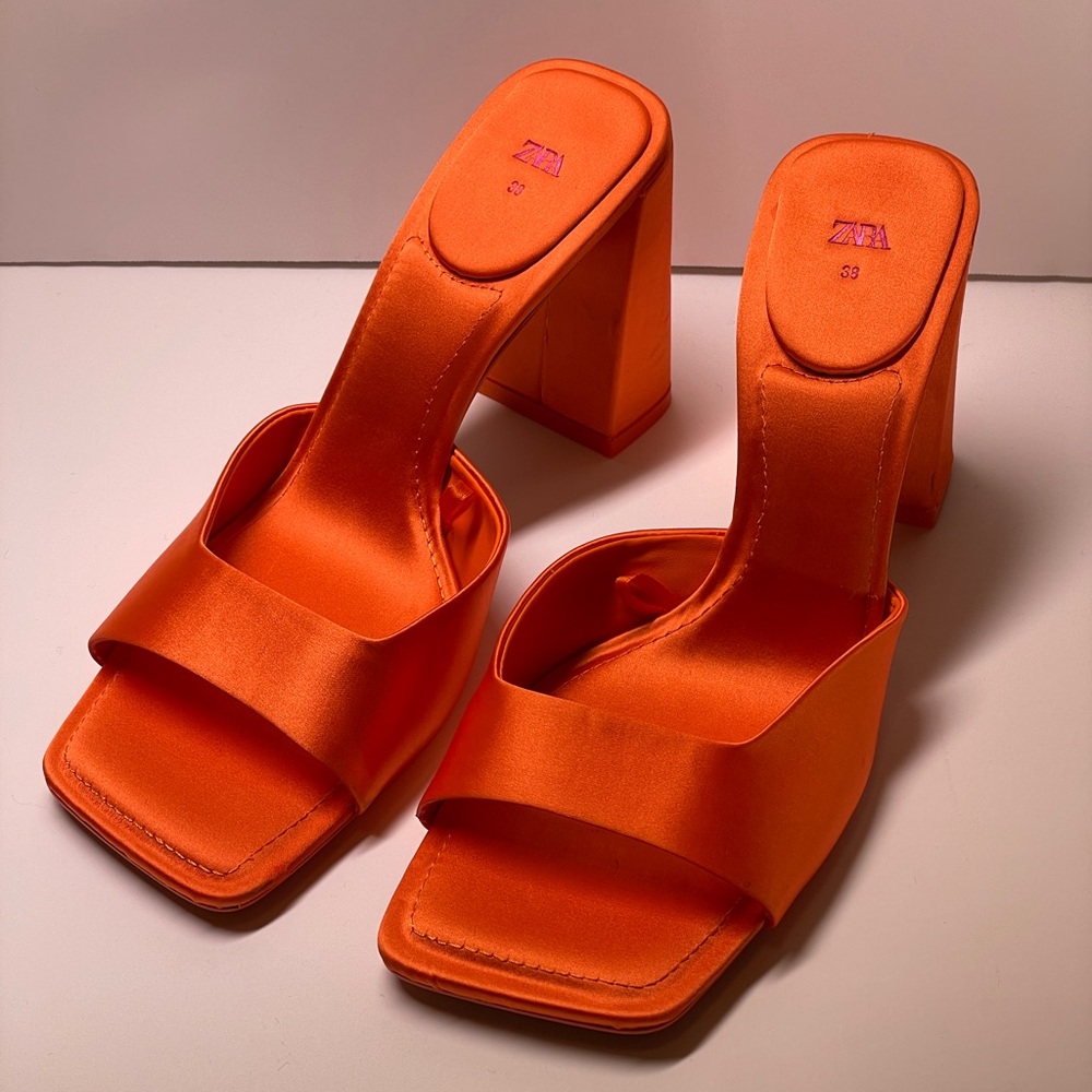 Zara sateen mules - Picture 1 of 9